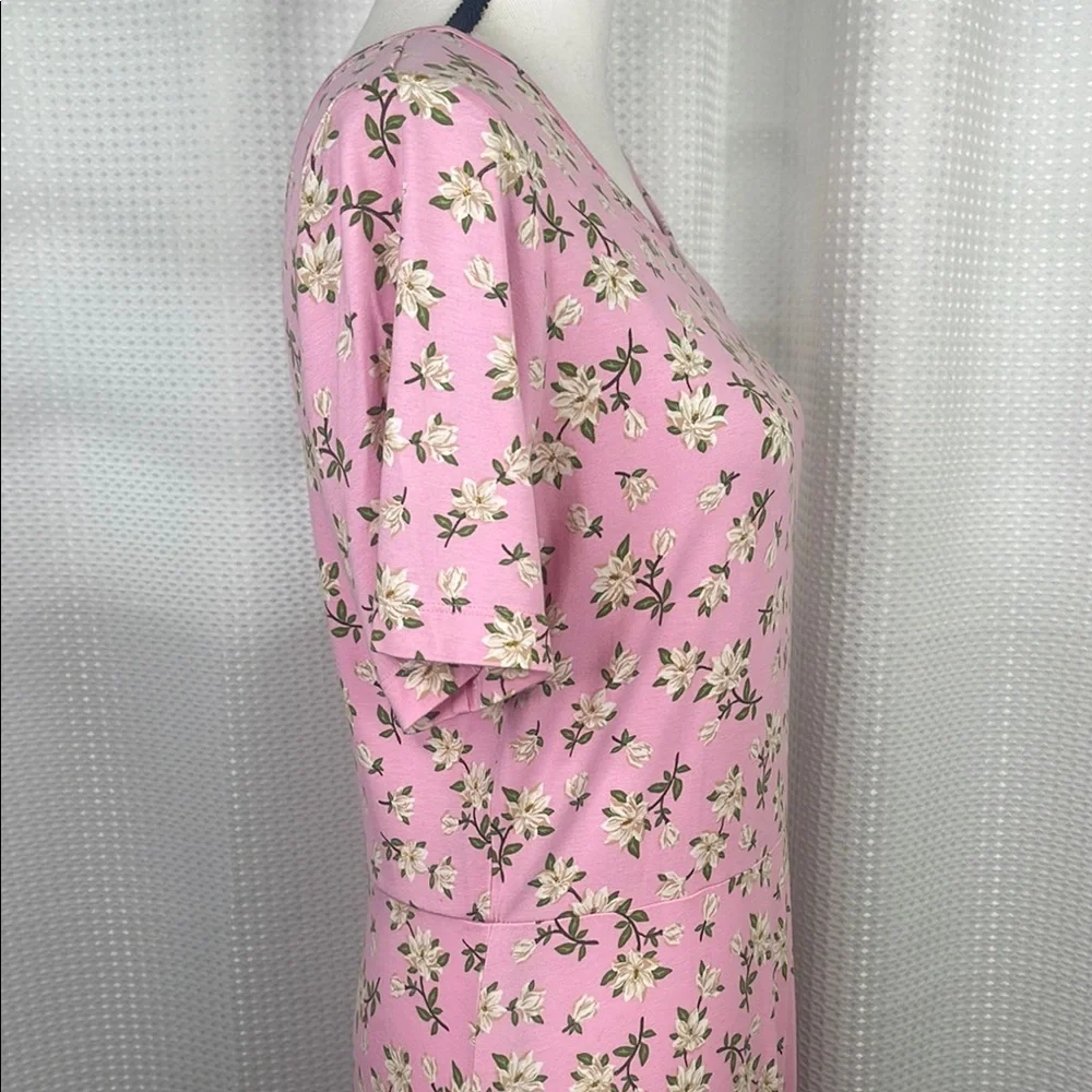Draper James Tammy T-Shirt Dress Midi Stretch Magnolia Print NWT Sz M